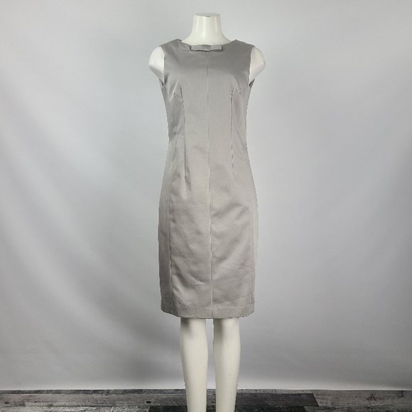 Saudra Augelazzi Grey Cotton Bow Shift Dress Size S - Picture 1 of 15